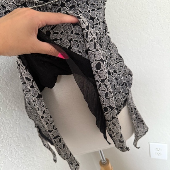 VTG Max Studio Black Babydoll Top Sz L Y2K 2000s Fairy Grunge Whimsigoth Gothic - Picture 5 of 7